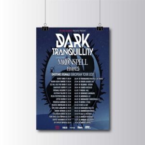 Decibel Touring Proudly Presents Dark Tranquillity With Moonspell x Hiraes Endtime Signals European Tour 2025 Poster Tour Dates Poster Canvas