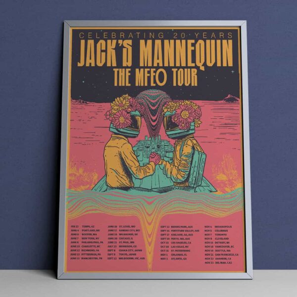 Jack’s Mannequin Celebrating 20 Years The MFEO Tour 2025 Poster Tour Dates Merchandise Poster Canvas