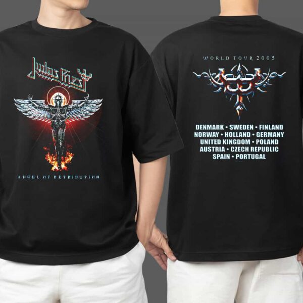 Judas Priest Angel Of Retribution 20th Anniversary Vintage World Tour 2005 Merchandise Two Sides T Shirt