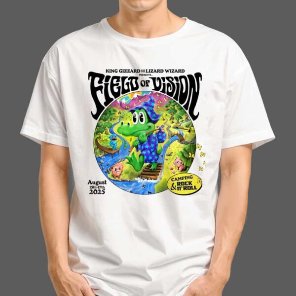 King Gizzard And The Lizard Wizard Presents Field Of Vision August 15 17 2025 Camping Rock n' Roll Merchandise T Shirt