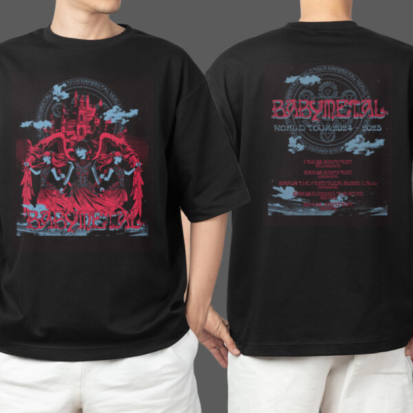 Kingslayer Tee Babymetal World Toru 2024 2025 Tour Dates On Back Merchandise Two Sides T Shirt