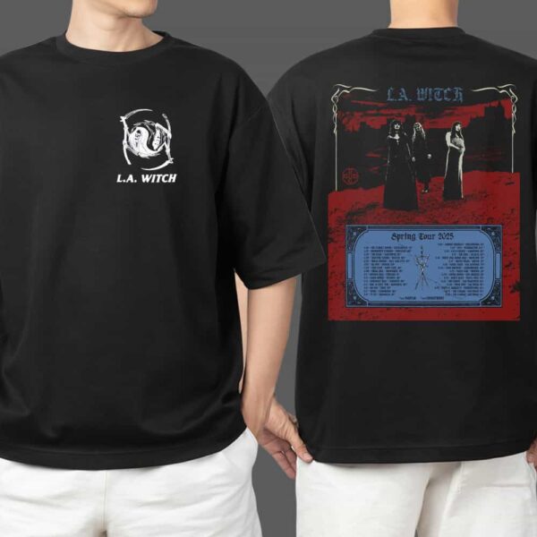 LA Witch Spring Tour 2025 Poster Merchandise Tour Dates x Reaper Artwork Two Sides T Shirt