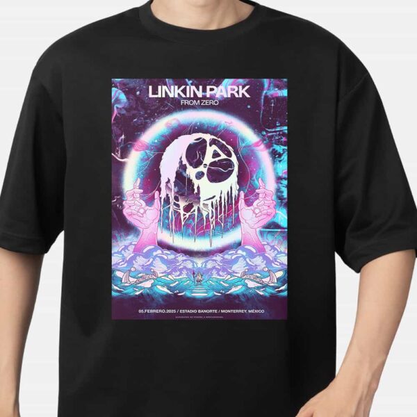 Linkin Park From Zero World Tour February 5 2025 Estadio Banorte Monterrey Mexico Pop Up Store Merch By Daniel Sarmiento T Shirt