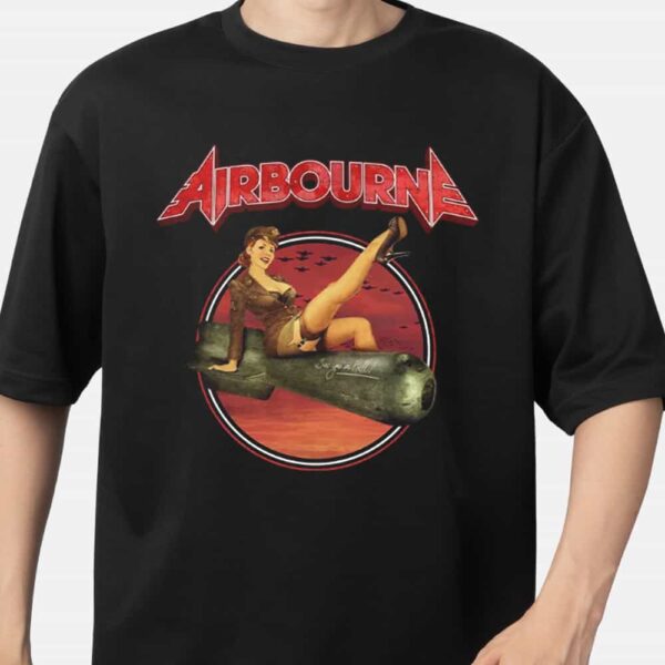 Official Airbourne Bomb Girl Merchandise Black T Shirt