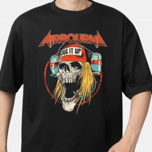 Official Airbourne Live It Up Merchandise Black T Shirt