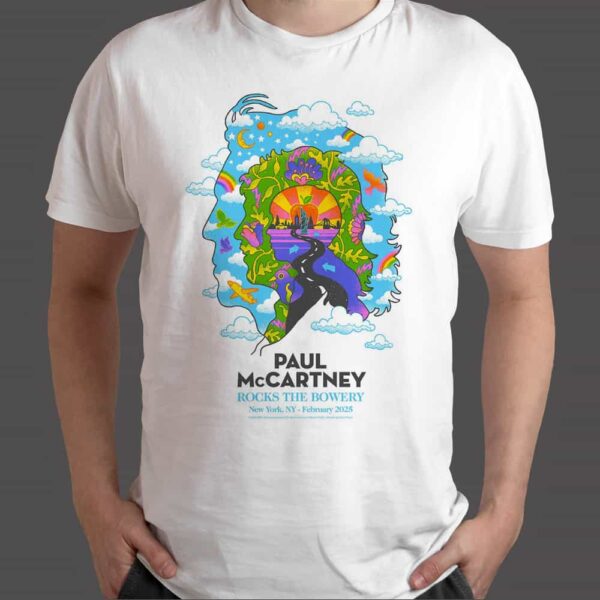 Paul McCartney February 11 2025 Rocks The Bowery Poster For Surprise Show In New York At Bowery Ballroom Merch T Shirt