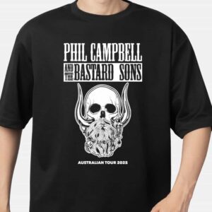 Phil Campbell And The Bastard Sons Australian Tour 2025 Logo Merchandise T Shirt