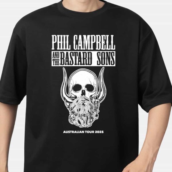 Phil Campbell And The Bastard Sons Australian Tour 2025 Logo Merchandise T Shirt