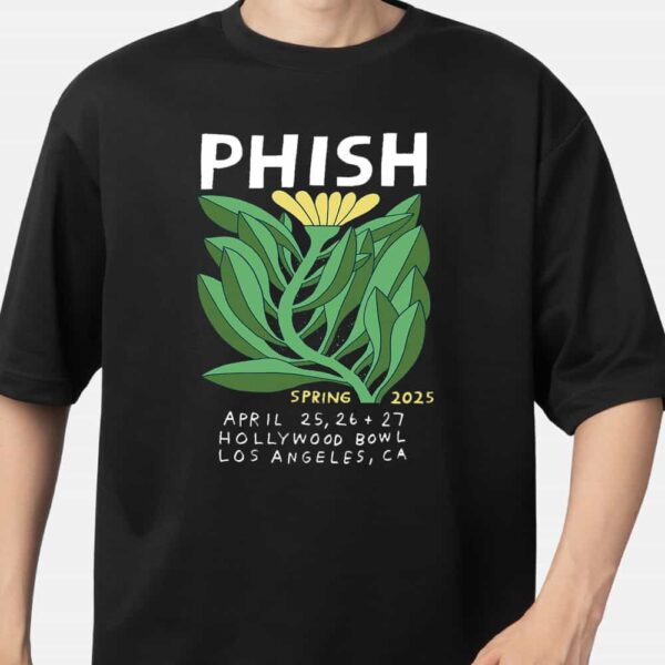 Phish Band Official Merchandise Spring Tour 2025 At Hollywood Bowl Los Angeles CA T Shirt