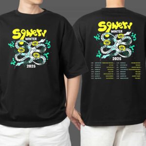 Sqwerv Winter Tour Dates 2025 Artwork Merchandise Two Sides T Shirt