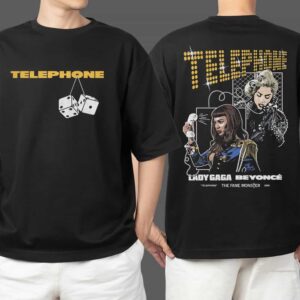 Vintage Concept Lady Gaga x Beyonce Telephone The Fame Monster 2009 Best Pop Collabs Merch Two Sides T Shirt