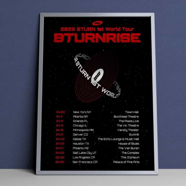 8TURNRISE 1st World Tour 2025 Poster Tour Dates Merch Limited Poster Canvas