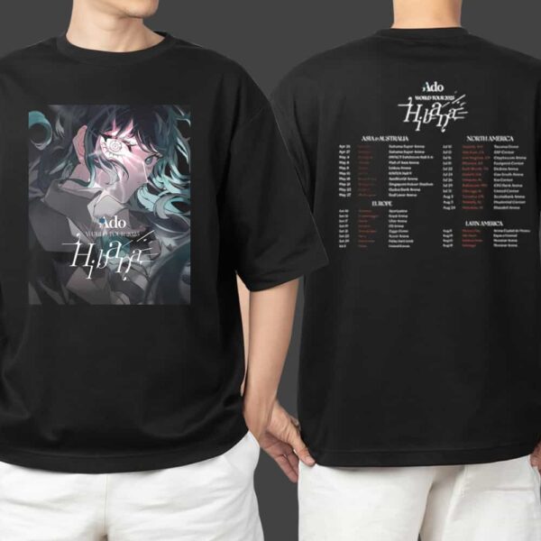 Ado Hibana World Tour 2025 With Tour Dates Print On Back Merchandise Unisex T Shirt