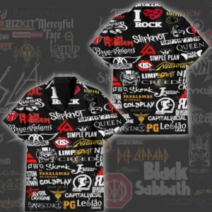 All Rock Band Logo Pattern Summer New Arrivals 2025 Heavy Metal Fan Gifts Hawaiian Shirt