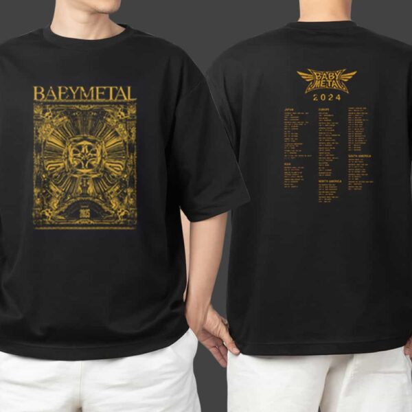 Babymetal Official Band Merch The One Tee 2025 Limited Gold Color Merchandise Unisex T Shirt