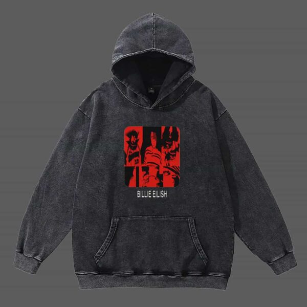 Billie Eilish Merch Thermal Be Collage Photo Retro Hoodie