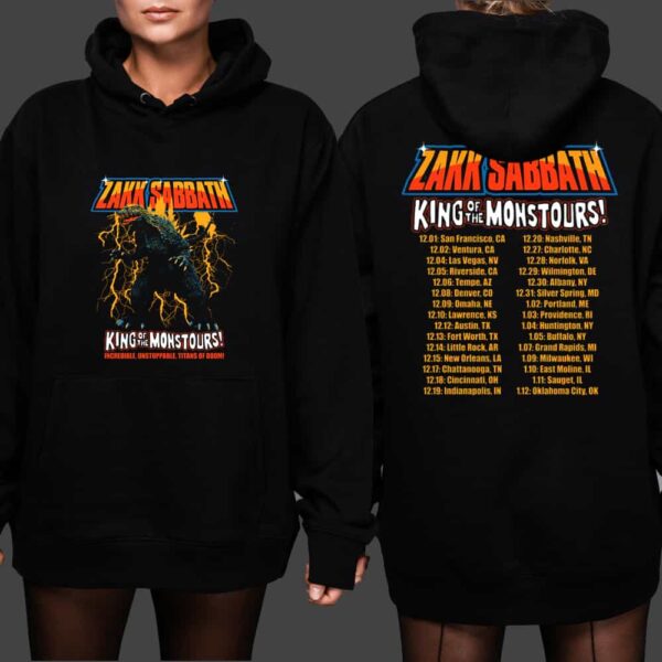 Black Label Society Tour Merch Zakk Sabbath 2025 King Of Monstours Tour Unisex Hoodie