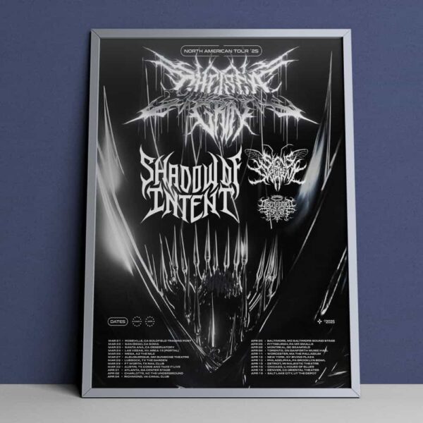 Chelsea Grin With Disembodied Tyrant x Shadow Of Intent x Signs Of The Swarm Tour 2025 Poster Tour Dates Poster Canvas