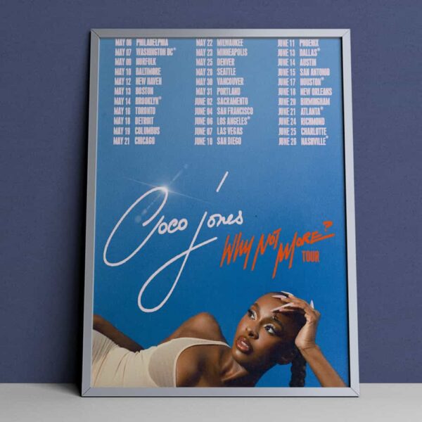 Coco Jones Why Not More Tour 2025 Poster Tour Dates Limited Edition Poster Canvas