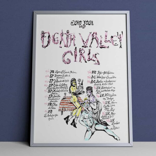 Death Valley Girls Euro And UK Tour 2025 Poster Tour Dates Merch Limited Edition Poster Canvas