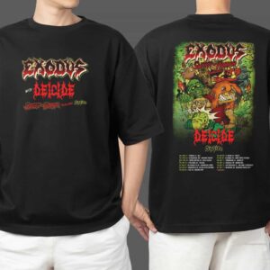 Exodus Swarm Of Horror Tour 2025 With Deicide And Misfire Poster Tour Dates Merchandise Two Sides T Shirt