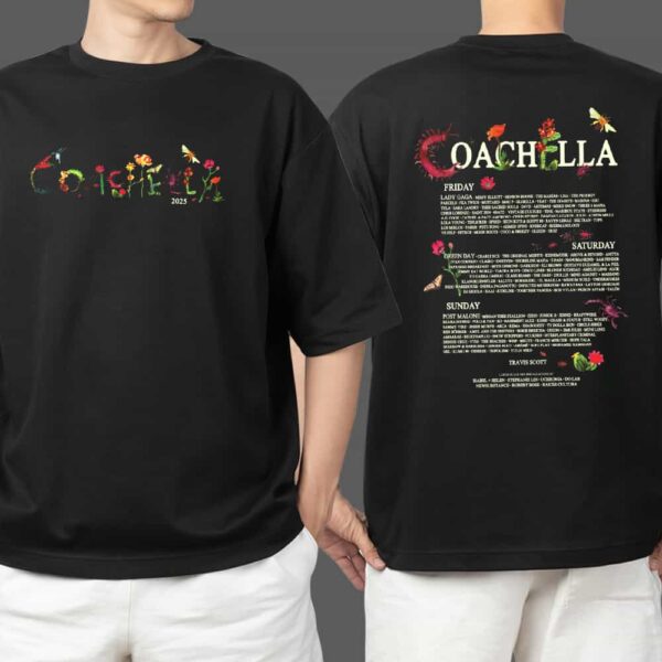 First Capsule Of 2025 Coachella Valley Music And Arts Festival Merchandise Friday Saturday Sunday Lineup Two Sides T Shirt