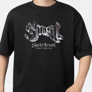 Ghost Band's 2025 World Tour Official Skeletour Logo Merch T Shirt