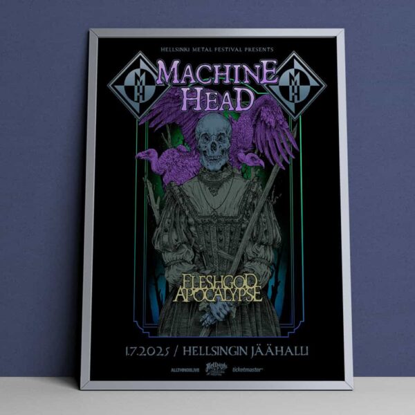 Hellsinki Metal Festival Presents Machine Head x Fleshgod Apocalypse July 1st 2025 At Hellsingin Jaahalli Poster Canvas