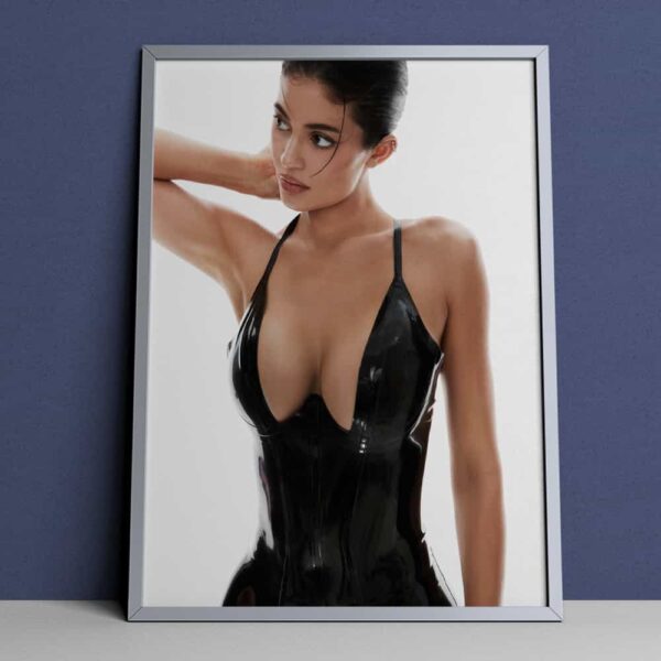 Kylie Jenner khy x POSTER GIRL’s Black Latex Suit Poster Canvas