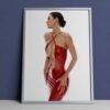 Kylie Jenner khy x POSTER GIRL’s Red Latex Suit Poster Canvas