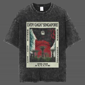 Lady Gaga Mayhem In Singapore Lion City Singapura National Stadium May 18 19 21 24 2025 Retro Unisex T Shirt