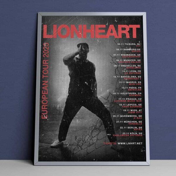 Lionheart European Tour 2025 Poster Tour Dates Merchandise Poster Canvas