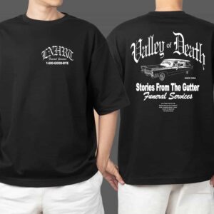 Lionheart Valley Of Death Stories From The Gutter Funeral Services 6 November 2025 Special European Tour Merchandise Two Sides T Shirt