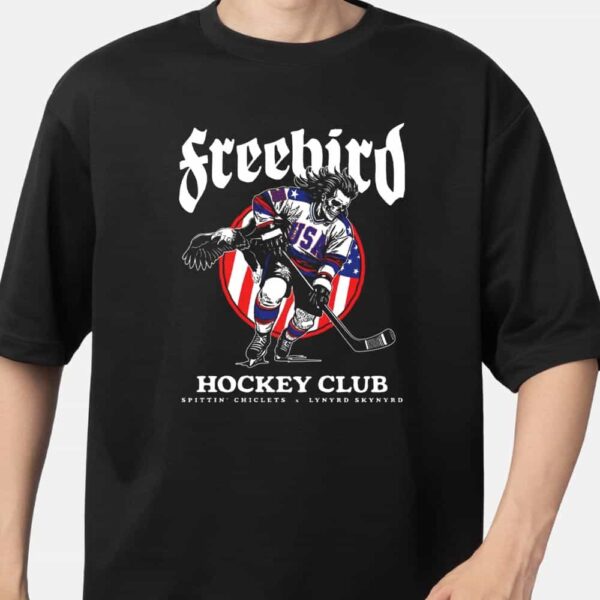 Lynyrd Skynyrd x Spittin Chiclets Freebird Hockey Club New Arrivals Merch T Shirt