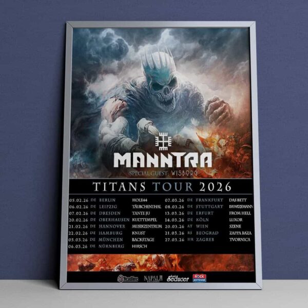 Manntra Official Band Merch Titans Tour 2026 With Wisborg Poster Tour Dates Poster Canvas