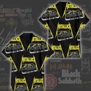 Metallica M72 Tour Cassette Artwork Logo Summer Heavy Band Hawaiian Shirt