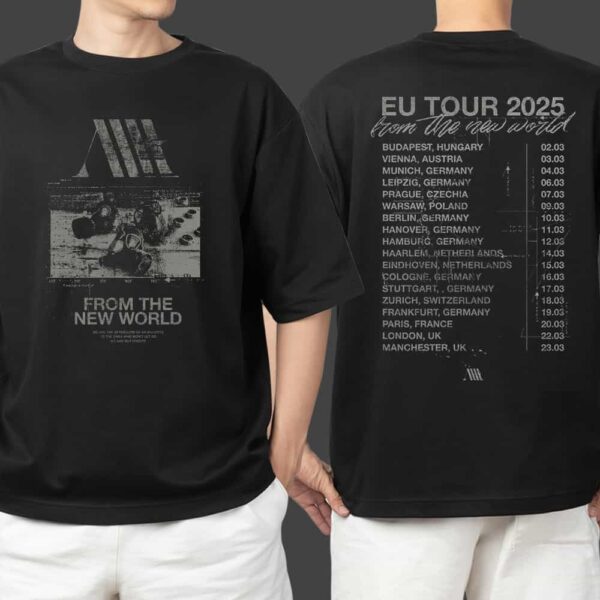 Official Allt Band Merchandise By Alexander Buhaj EU Tour 2025 From The New World Tour Dates Print On Back Unisex T Shirt