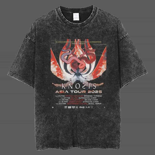 Official Band Knosis Asia Tour 2025 Poster Merch Tour Dates Slamman Booking Asia Presents Retro Unisex T Shirt