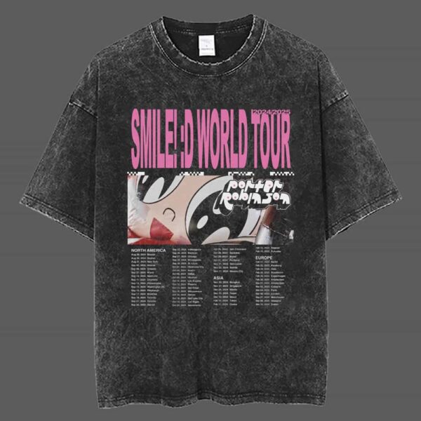 Porter Robinson Smile World Tour 2024 2025 North America Asia Europe Tour Dates Merch Unisex Vintage T Shirt