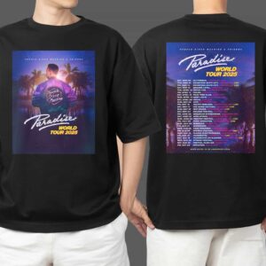 Purple Disco Machine And Friends Paradise World Tour 2025 Poster Tour Dates Merch Unisex Two Sides T Shirt