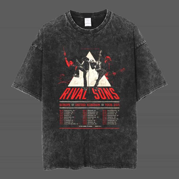 Rival Sons Europe x UK Tour 2025 With Guns N' Roses Tour Dates Merch Retro Band T Shirt