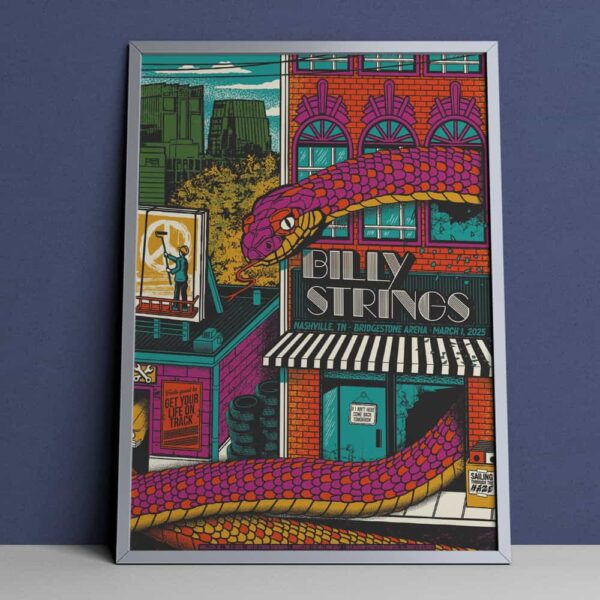 Second Shows Of Billy Strings At Nashville Tennessee Bridgestone Arena March 1 2025 Poster By Status Serigraph Poster Canvas