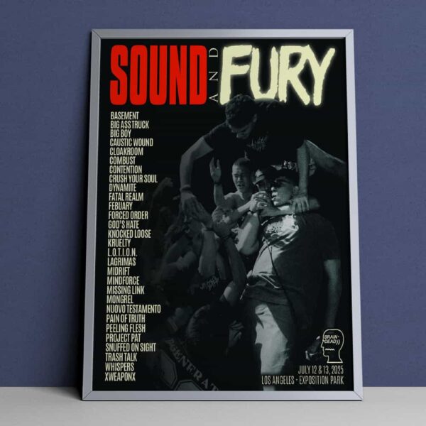 Sound And Fury 2025 Music Festival Headliners Bands Poster July 12 And 13 2025 At Los Angeles Exposition Park Poster Canvas