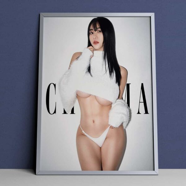 Tasha Young Korean Model Chroma Studio White Sexy Suit Poster Canvas