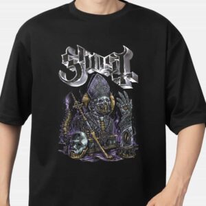 The Ghost Band Official Merch Reliquary Design Skeleta Tour 2025 T Shirt