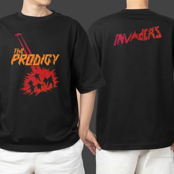 The Prodigy Merch In Australia And New Zealand On Disrupta Tour 2025 Invaders Version Unisex T Shirt