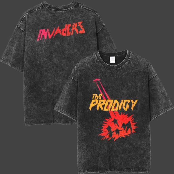 The Prodigy Merch In Australia And New Zealand On Disrupta Tour 2025 Invaders Version Vintage Unisex T Shirt