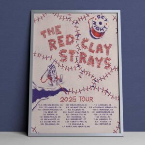 The Red Clay Strays 2025 Poster Tour Dates Merchandise Poster Canvas