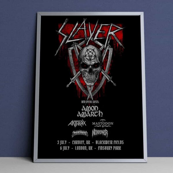 UK Vikings Slayer With Amon Amarth x Anthrax Mastodon x Hatebreed Two Glorious Raids At Cardiff And London Poster Tour Dates Merch Poster Canvas